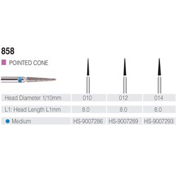 HENRY SCHEIN Maxima Diamond Bur FG 858010M Med-grit pkt 5