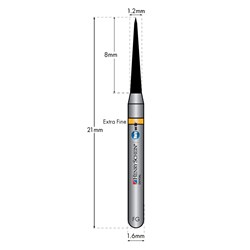 HENRY SCHEIN Maxima Diamond Bur FG 858012SF S-Fine pkt 5