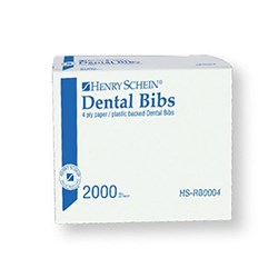 Henry Schein Dental Bib 4Ply Paper Plastic Backed box 2000