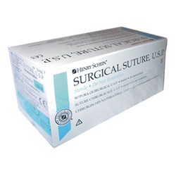 Henry Schein Silk Suture Blk 3/8 Circ 5-0 C-6 45cm box 12