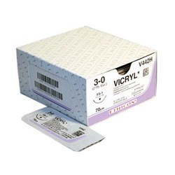 Ethicon Suture Vicryl 3/8 Conv Cut 19mm 3/0 45cm box 24