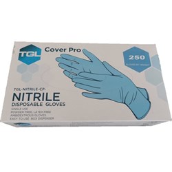 TGL Cover Pro Blue Nitrile Gloves Large Box 250