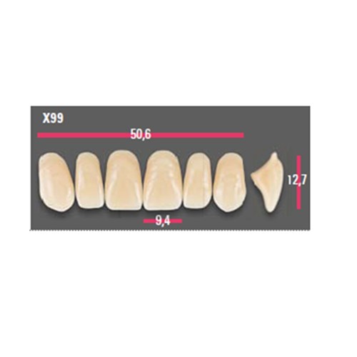 Vitapan Anterior Shade B4 Upper Mould X99 Set 6