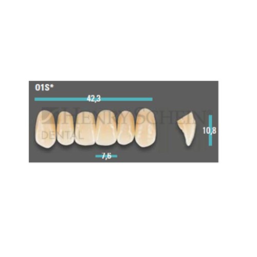 Physiodens Anterior Shade A2 Upper Mould O1S Set 6