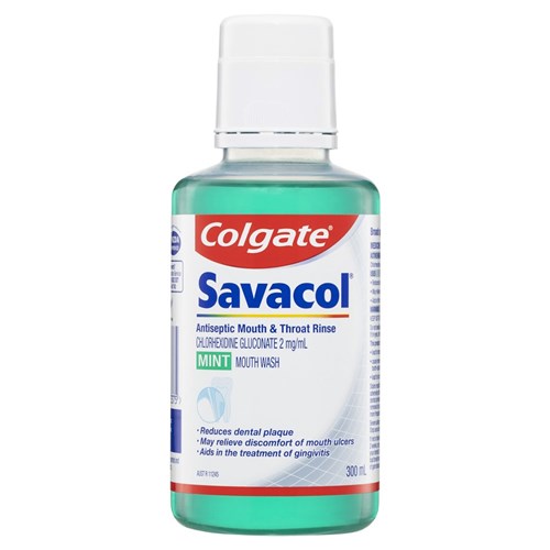 Savacol Chlorhexidine Mouthrinse Green 300ml pkt 4