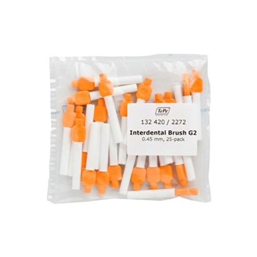 TePe Interdental Brush Orange 0.45mm with Lids Size 1 pk 25
