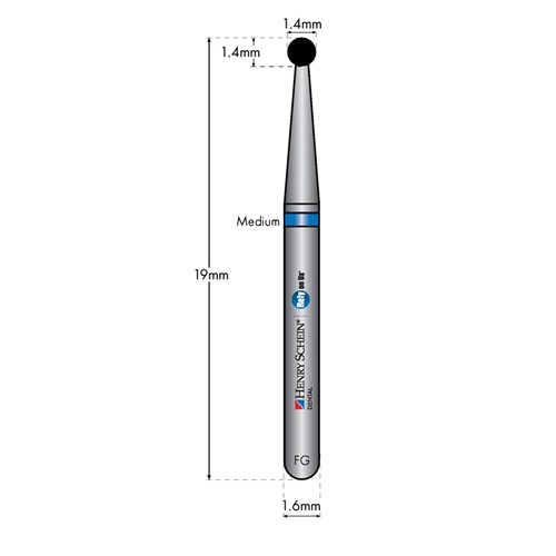 HENRY SCHEIN Maxima Diamond Bur FG 801014M Med-grit pkt 5