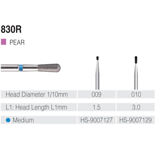 HENRY SCHEIN Maxima Diamond Bur FG 830010M Med-grit pkt 5