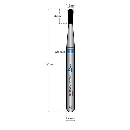 HENRY SCHEIN Maxima Diamond Bur FG 830012M Med-grit pkt 5