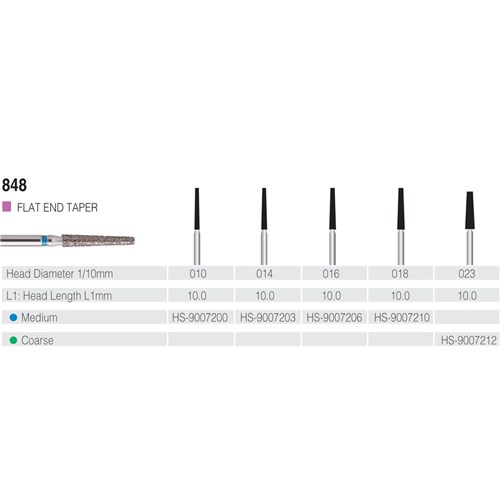 HENRY SCHEIN Maxima Diamond Bur FG 848016M Med-grit pkt 5