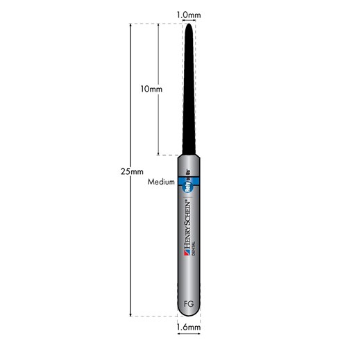HENRY SCHEIN Maxima Diamond Bur FG 850010M Med-grit pkt 5