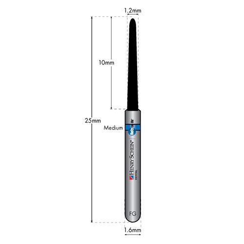 HENRY SCHEIN Maxima Diamond Bur FG 850012M Med-grit pkt 5