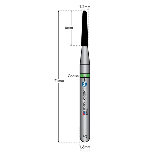 HENRY SCHEIN Maxima Diamond Bur FG 855012M Coarse pkt 5
