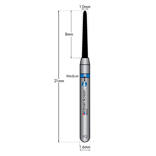 HENRY SCHEIN Maxima Diamond Bur FG 856010M Med-grit pkt 5