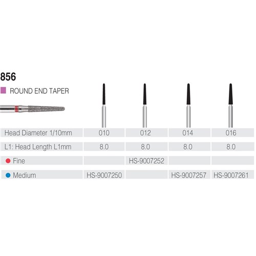 HENRY SCHEIN Maxima Diamond Bur FG 856012F Fine pkt 5
