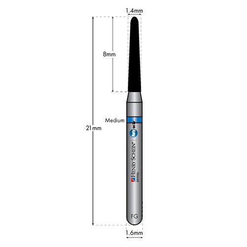 HENRY SCHEIN Maxima Diamond Bur FG 856014M Med-grit pkt 5