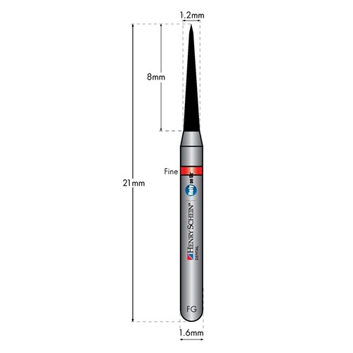 HENRY SCHEIN Maxima Diamond Bur FG 858012F Fine pkt 5