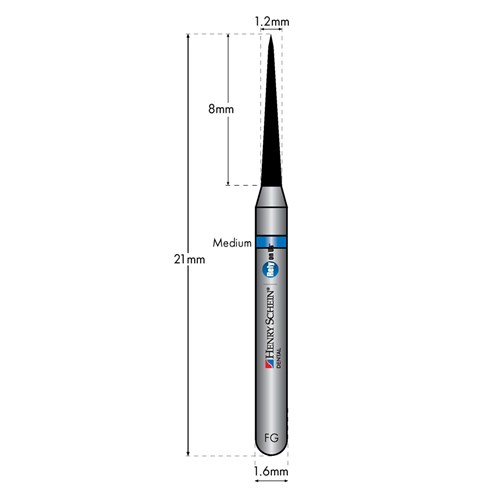 HENRY SCHEIN Maxima Diamond Bur FG 858012M Med-grit pkt 5