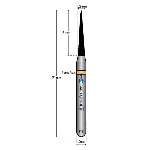 HENRY SCHEIN Maxima Diamond Bur FG 858012SF S-Fine pkt 5