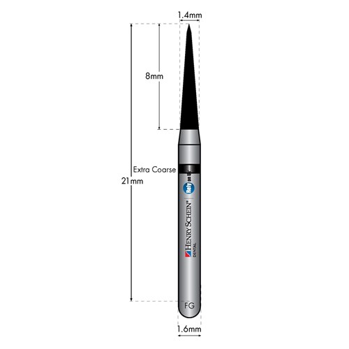 HENRY SCHEIN Maxima Diamond Bur FG 858014SC S-Coarse pkt 5