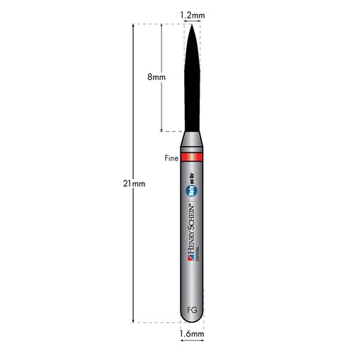 HENRY SCHEIN Maxima Diamond Bur FG 862012F Fine pkt 5