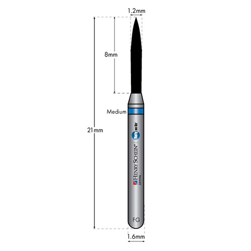 HENRY SCHEIN Maxima Diamond Bur FG 862012M Med-grit pkt 5