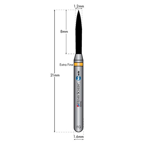 HENRY SCHEIN Maxima Diamond Bur FG 862012SF S-Fine pkt 5