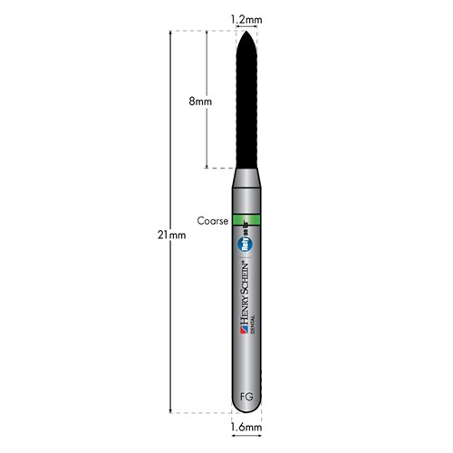 HENRY SCHEIN Maxima Diamond Bur FG 878012C Coarse pkt 5