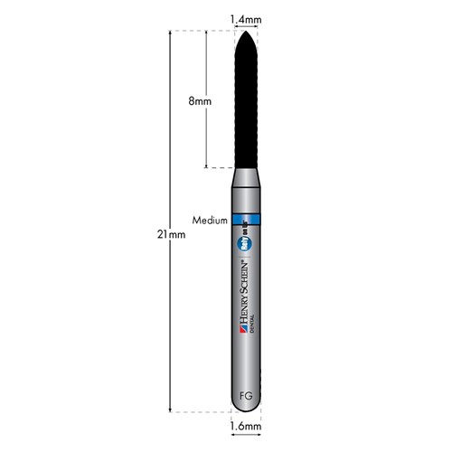 HENRY SCHEIN Maxima Diamond Bur FG 879014M Med-grit pkt 5