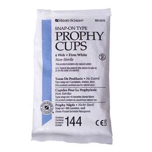 Henry Schein Prophy Cups Hard Webbed Screw White pkt 144