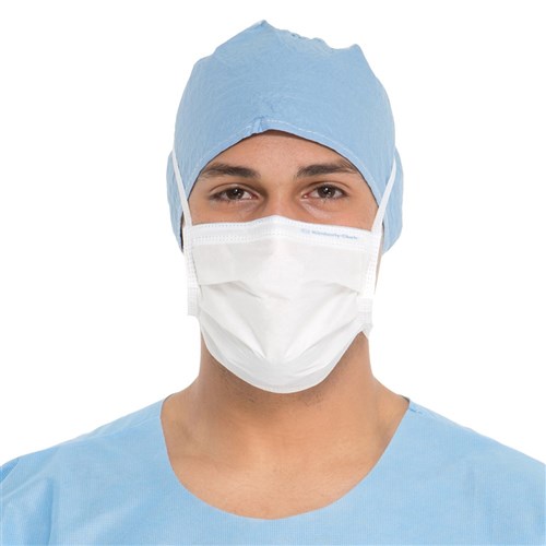 Halyard Surgical Mask Fog-Free with Ties Blue Box of 50