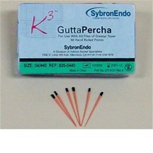 K3 Gutta Percha Size 20 .04 Taper Yellow pkt 50