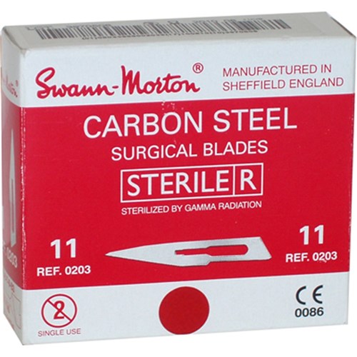 Swann Morton Scalpel Blade#11 0203SterileCarbonSteel Box/100