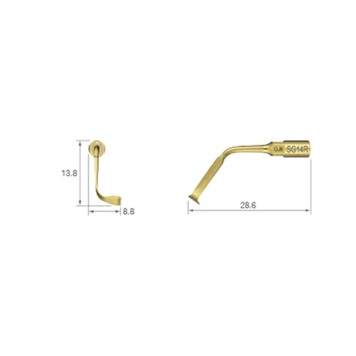 SG14R VarioSurg Right Bone Tip TiN Coating 5Teeth 0.5mm Thick