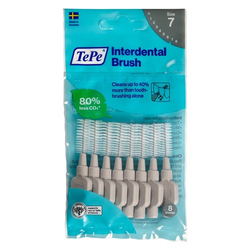 TePe Interdental Brush Grey 1.3mm Size 7 pkt 8