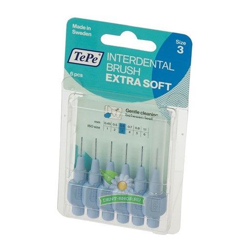 TePe Interdental Brush Pastel Blue XSoft 0.6mm pkt 8